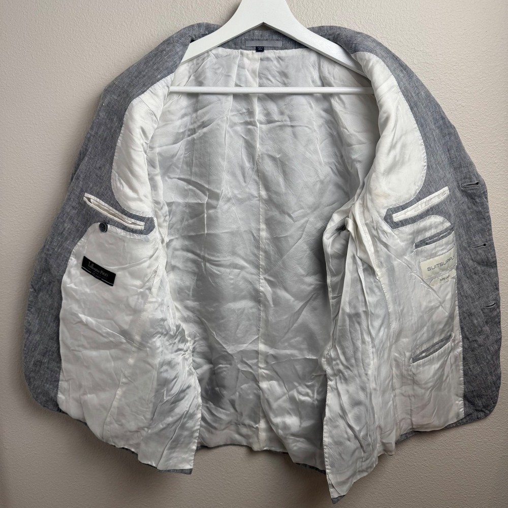Suitsupply Washington Int. Suit 42S Slim Gray Tollegno 1900 Ice Linen 2-Piece - Picture 2 of 11